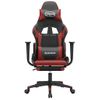 Silla Gaming Masaje Reposapiés Cuero Sintético Negro Rojo Tinto Vidaxl