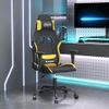 Silla Gaming De Masaje Tela Negro Y Amarillo Vidaxl