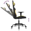 Silla Gaming De Masaje Tela Negro Y Amarillo Vidaxl