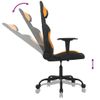 Silla Gaming De Masaje Tela Negro Y Naranja Vidaxl