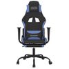 Silla Gaming De Masaje Con Reposapiés Tela Negro Y Azul Vidaxl