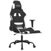 Silla Gaming De Masaje Con Reposapiés Tela Negro Y Blanco Vidaxl