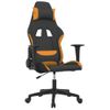 Silla Gaming De Masaje Tela Negro Y Naranja Vidaxl