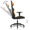 Silla Gaming De Masaje Tela Negro Y Naranja Vidaxl