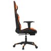 Silla Gaming Masaje Y Reposapiés Cuero Sintético Negro Naranja Vidaxl