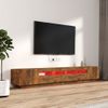 Set De Muebles Tv Con Leds 3 Pzas Contrachapada Roble Ahumado Vidaxl