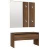 Set De Muebles De Recibidor Madera Contrachapada Roble Marrón Vidaxl