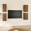 Muebles Tv 4 Uds Madera Contrachapada Marrón Roble 30,5x30x60cm Vidaxl