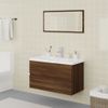 Set De Muebles De Baño Madera Contrachapada Marrón Roble Vidaxl