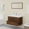 Set De Muebles De Baño Madera Contrachapada Marrón Roble Vidaxl