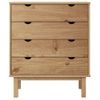 Cajonera Otta Madera Maciza De Pino 76,5x39,5x90 Cm Vidaxl