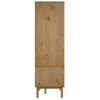 Armario Otta Madera Maciza Pino Marrón Y Blanco 76,5x53x172 Cm Vidaxl