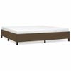 Estructura De Cama Tela Marrón Oscuro 200x200 Cm Vidaxl