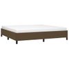 Estructura De Cama Tela Marrón Oscuro 200x200 Cm Vidaxl