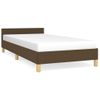 Estructura De Cama Sin Colchón Tela Marrón Oscuro 90x190 Cm Vidaxl