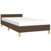 Estructura De Cama Sin Colchón Tela Marrón Oscuro 90x190 Cm Vidaxl