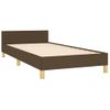 Estructura De Cama Sin Colchón Tela Marrón Oscuro 90x190 Cm Vidaxl