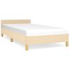 Estructura De Cama Con Cabecero De Tela Color Crema 100x200 Cm Vidaxl