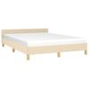 Estructura De Cama Con Cabecero De Tela Color Crema 140x190 Cm Vidaxl