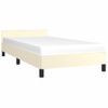 Estructura De Cama Con Cabecero Cuero Sintético Crema 80x200 Cm Vidaxl