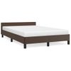 Estructura De Cama Cabecero Cuero Sintético Marrón 120x200 Cm Vidaxl