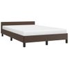 Estructura De Cama Cabecero Cuero Sintético Marrón 120x200 Cm Vidaxl