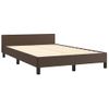 Estructura De Cama Cabecero Cuero Sintético Marrón 120x200 Cm Vidaxl