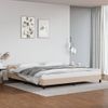 Estructura De Cama Cabecero Cuero Sintético Capuchino 200x200cm Vidaxl