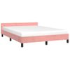 Estructura De Cama Con Cabecero De Terciopelo Rosa 140x200 Cm Vidaxl