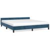 Estructura Cama Con Cabecero Terciopelo Azul Oscuro 160x200 Cm Vidaxl