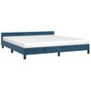 Estructura Cama Con Cabecero Terciopelo Azul Oscuro 160x200 Cm Vidaxl