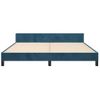 Estructura Cama Con Cabecero Terciopelo Azul Oscuro 160x200 Cm Vidaxl