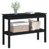 Mesa Consola Madera Maciza De Pino Negro 110x40x75 Cm Vidaxl