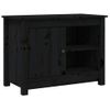 Mueble De Tv De Madera Maciza De Pino Negro 70x36,5x52 Cm Vidaxl