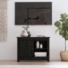 Mueble De Tv De Madera Maciza De Pino Negro 70x36,5x52 Cm Vidaxl