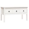 Mesa De Centro De Madera Maciza De Pino Blanca 102x49x55 Cm Vidaxl