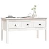 Mesa De Centro De Madera Maciza De Pino Blanca 102x49x55 Cm Vidaxl