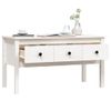 Mesa De Centro De Madera Maciza De Pino Blanca 102x49x55 Cm Vidaxl