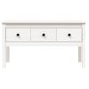 Mesa De Centro De Madera Maciza De Pino Blanca 102x49x55 Cm Vidaxl