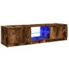 Mueble De Tv Con Luces Led Roble Ahumado 140x40x35,5 Cm Vidaxl