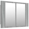 Armario Con Espejo Y Led Madera Contrachapada Gris 60x12x45 Cm Vidaxl