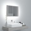 Armario Con Espejo Y Led Madera Contrachapada Gris 60x12x45 Cm Vidaxl