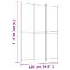 Biombo Divisor De 3 Paneles De Tela Blanco 150x220 Cm Vidaxl