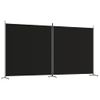 Biombo Divisor De 2 Paneles De Tela Negro 348x180 Cm Vidaxl