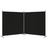 Biombo Divisor De 2 Paneles De Tela Negro 348x180 Cm Vidaxl