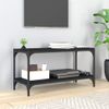 Mueble Para Tv Madera Contrachapada Y Acero Negro 80x33x41 Cm Vidaxl