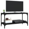 Mueble Para Tv Madera Contrachapada Y Acero Negro 80x33x41 Cm Vidaxl