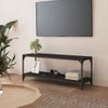 Mueble Para Tv Madera Contrachapada Y Acero Negro 100x33x41 Cm Vidaxl