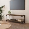 Mueble Para Tv Contrachapada Y Acero Roble Marrón 100x33x41 Cm Vidaxl