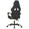 Silla Gaming Giratoria Reposapiés Cuero Sintético Negro Dorado Vidaxl